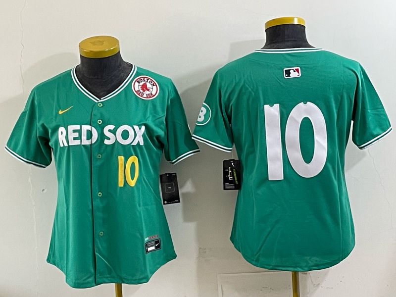 Youth 2025 Boston Red Sox #10 No Name Drak Green Joint Name Nike MLB Jersey 03